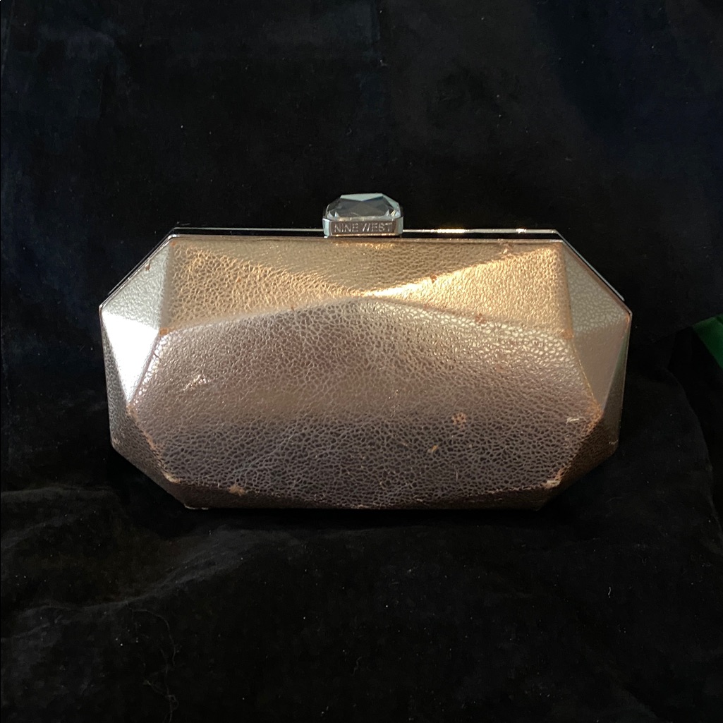 Nine West Geometric Metallic Clutch Shoulder Bag